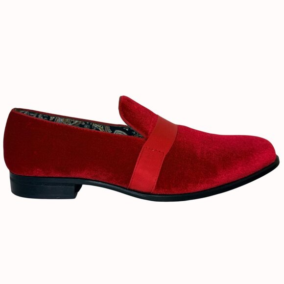 Red Velvet Tuxedo Loafers Size 9 After Midnight Formal Prom Wedding Stage Shoes main image 16